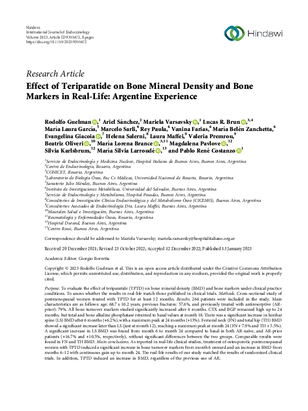 (PDF) Effect of Teriparatide on Bone Mineral Density and Bone Markers ...