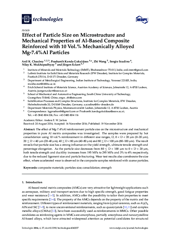 (PDF) Effect of particle size on microstructure and mechanical ...