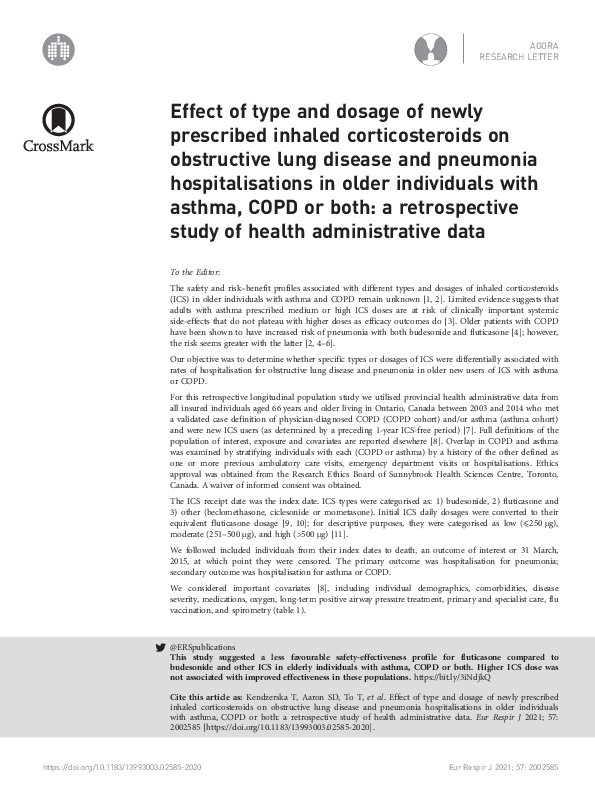 (PDF) Effect of type and dosage of newly prescribed inhaled ...