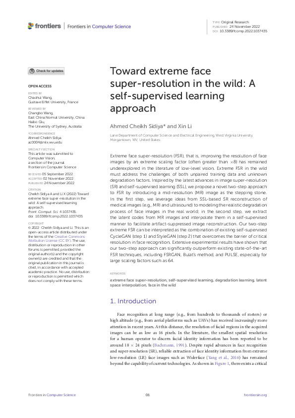 (PDF) Toward extreme face super-resolution in the wild: A self ...