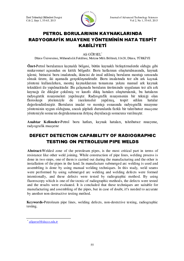 (PDF) Defect Detection Capability of Radiographic Testing on Petroleum ...