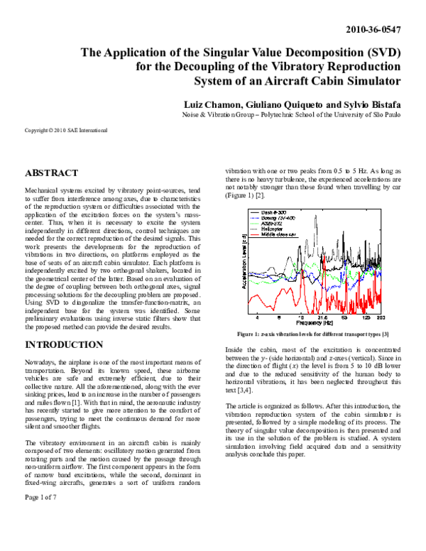 (PDF) The Application of the Singular Value Decomposition (SVD) for the ...