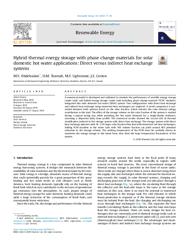 (PDF) Hybrid thermal energy storage with phase change materials for ...