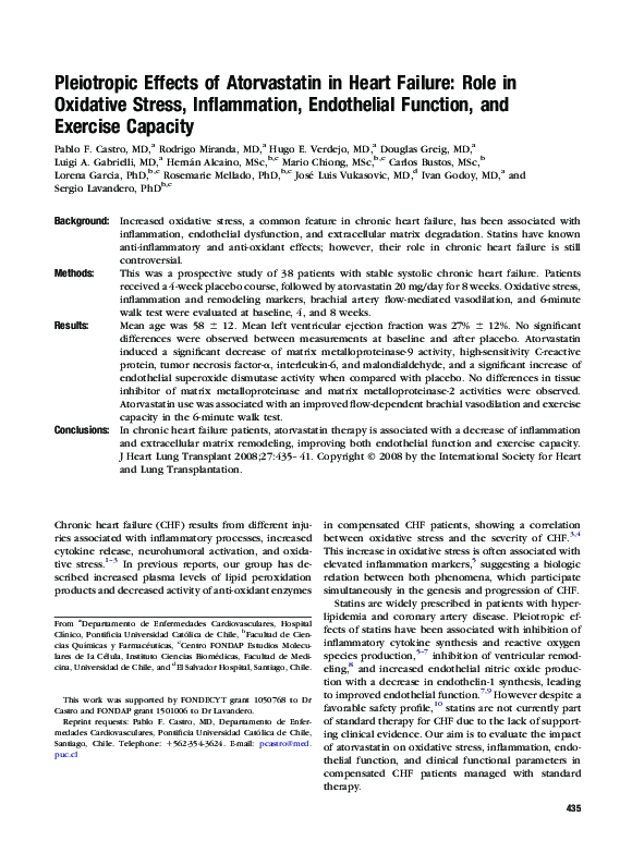 (PDF) Pleiotropic Effects of Atorvastatin in Heart Failure: Role in ...