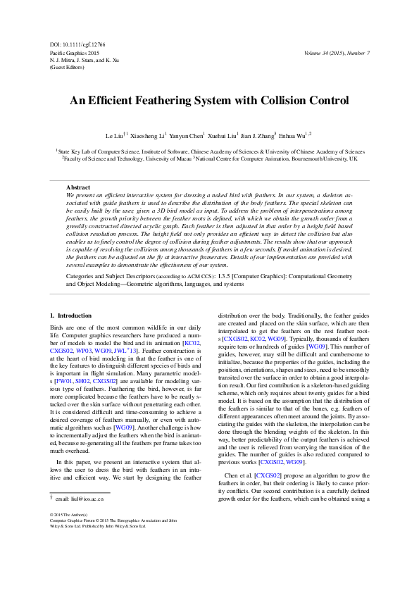 (PDF) An Efficient Feathering System with Collision Control