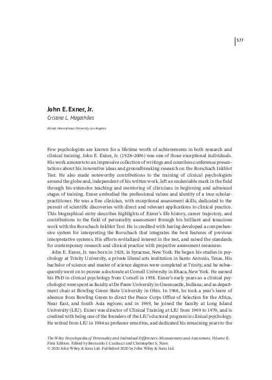 (PDF) John E. Exner Jr.