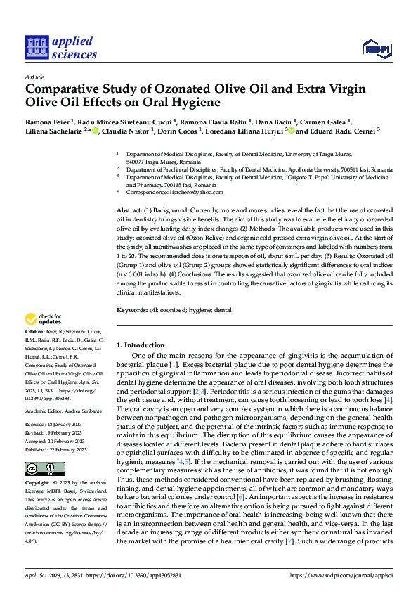 (PDF) Comparative Study of Ozonated Olive Oil and Extra Virgin Olive ...