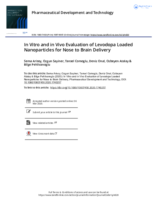 (PDF) In vitro and in vivo evaluation of levodopa-loaded nanoparticles ...