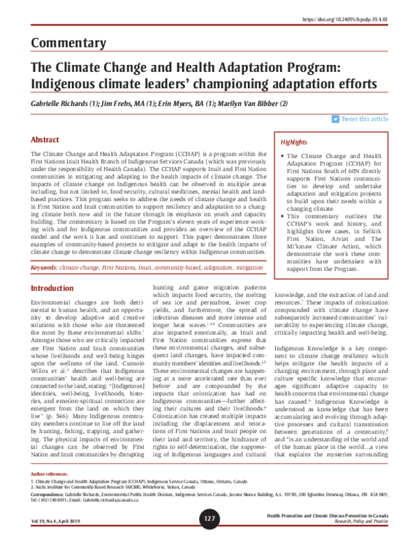 (PDF) Commentary - The Climate Change and Health Adaptation Program ...