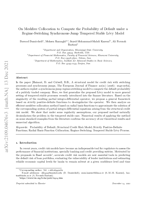 (PDF) On Numerical Solution of Structural model for the Probability of ...