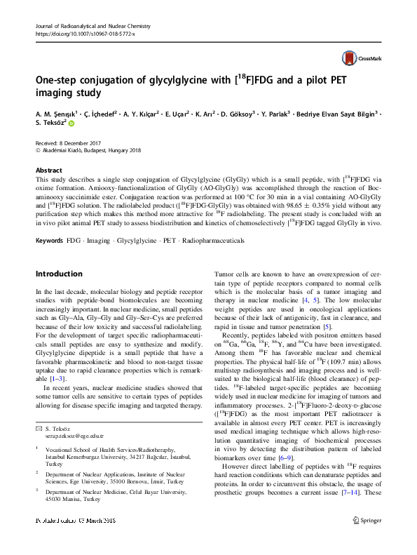 (PDF) One-step conjugation of glycylglycine with [18F]FDG and a pilot ...