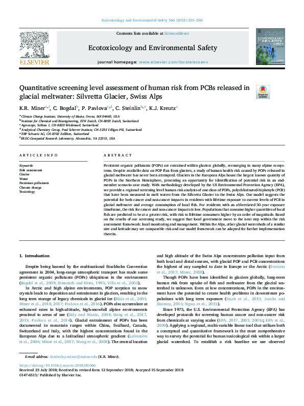 (PDF) Quantitative screening level assessment of human risk from PCBs ...