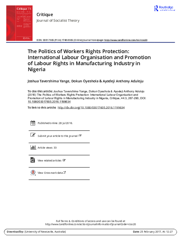 (PDF) The Politics of Workers Rights Protection: International Labour ...