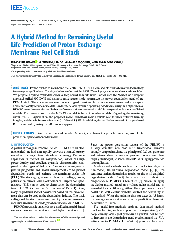 (PDF) A Hybrid Method for Remaining Useful Life Prediction of Proton ...