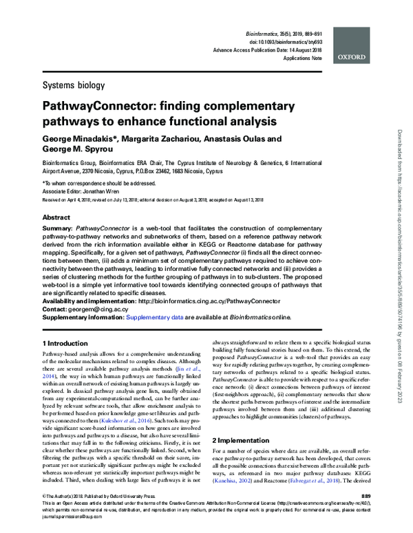 (PDF) PathwayConnector: finding complementary pathways to enhance ...