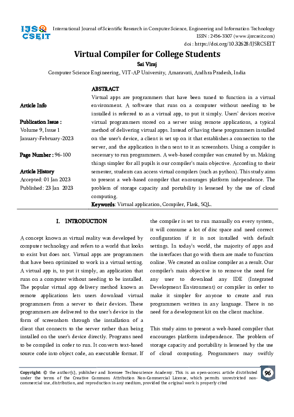 (PDF) Virtual Compiler for College Students