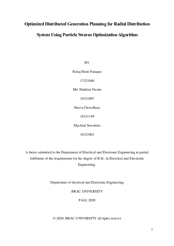 (PDF) Optimized distributed generation planning for radial distribution ...
