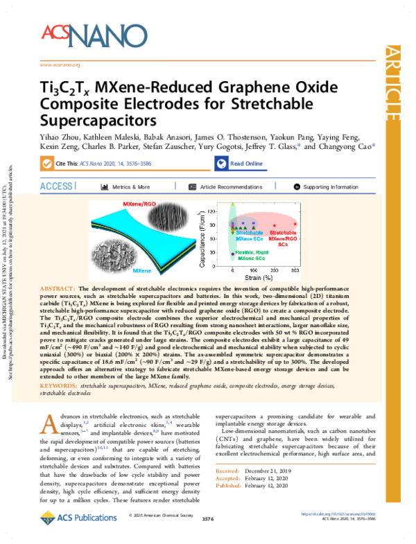 (PDF) Ti3C2Tx MXene-Reduced Graphene Oxide Composite Electrodes for ...
