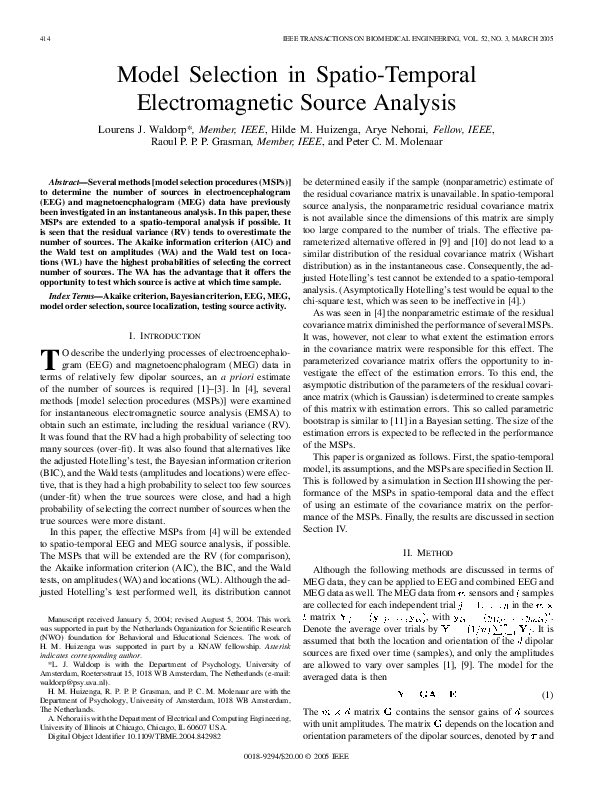 (PDF) Model Selection in Spatio-Temporal Electromagnetic Source ...