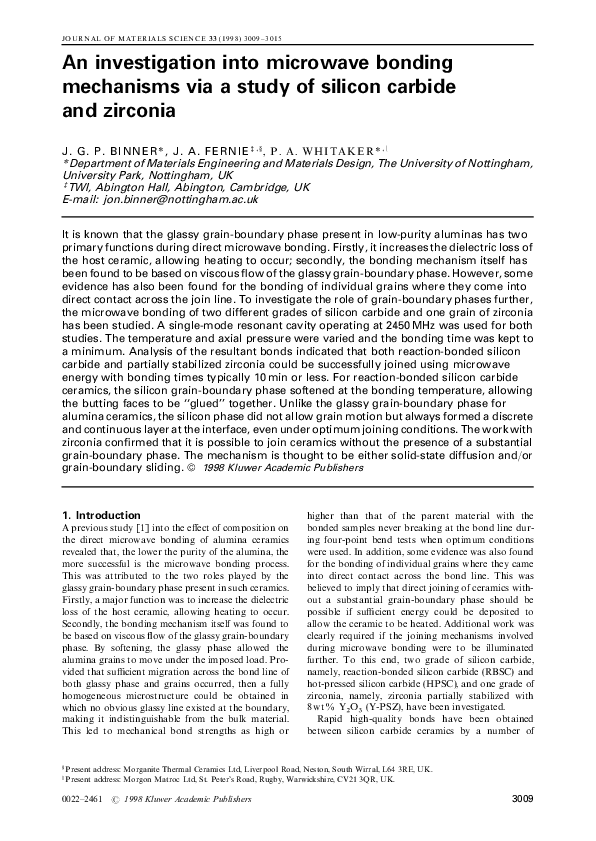 (PDF) An investigation into microwave bonding mechanisms via a study of ...