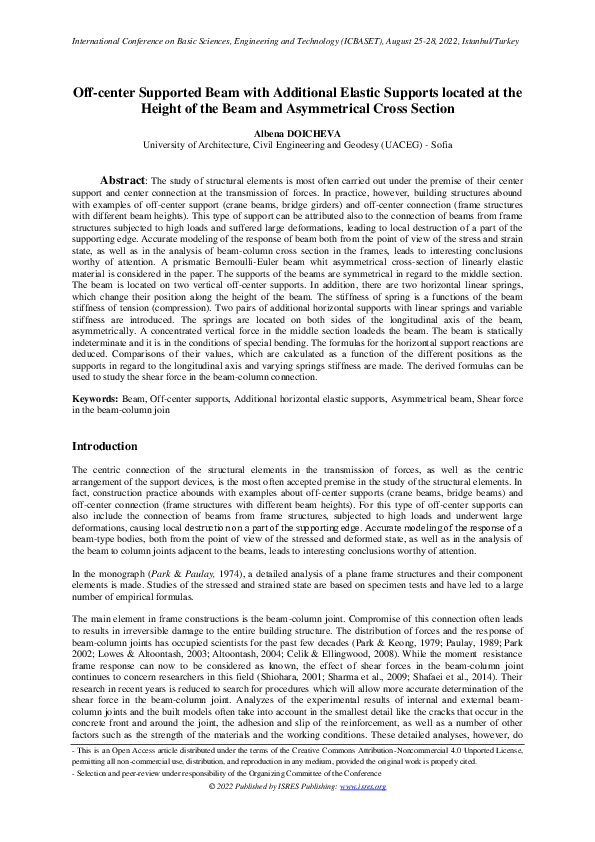(PDF) Off-center Supported Beam with Additional Elastic Supports ...