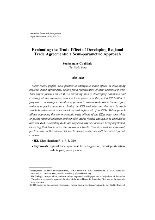 (PDF) Evaluating the Trade Effect of Developing Regional Trade ...