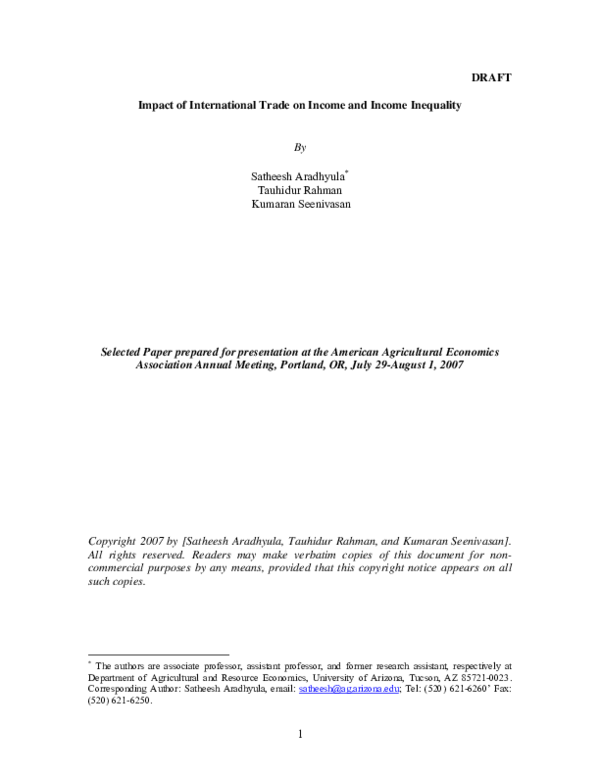 (PDF) Impact of International Trade on Income and Income Inequality