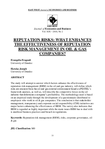 (PDF) Reputation Risks: What Enhances the Effectiveness of Reputation ...