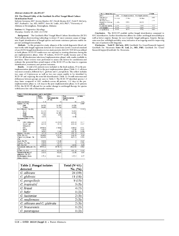 (PDF) 359. The Clinical Utility of the GenMark Dx ePlex® Fungal Blood ...