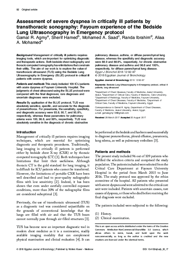 (PDF) Assessment of severe dyspnea in critically ill patients by ...