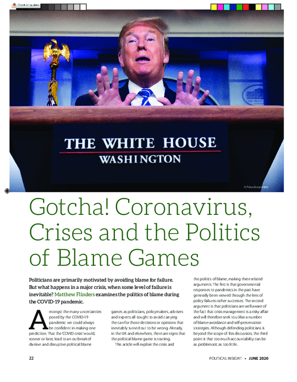 (PDF) Gotcha! Coronavirus, Crises and the Politics of Blame Games