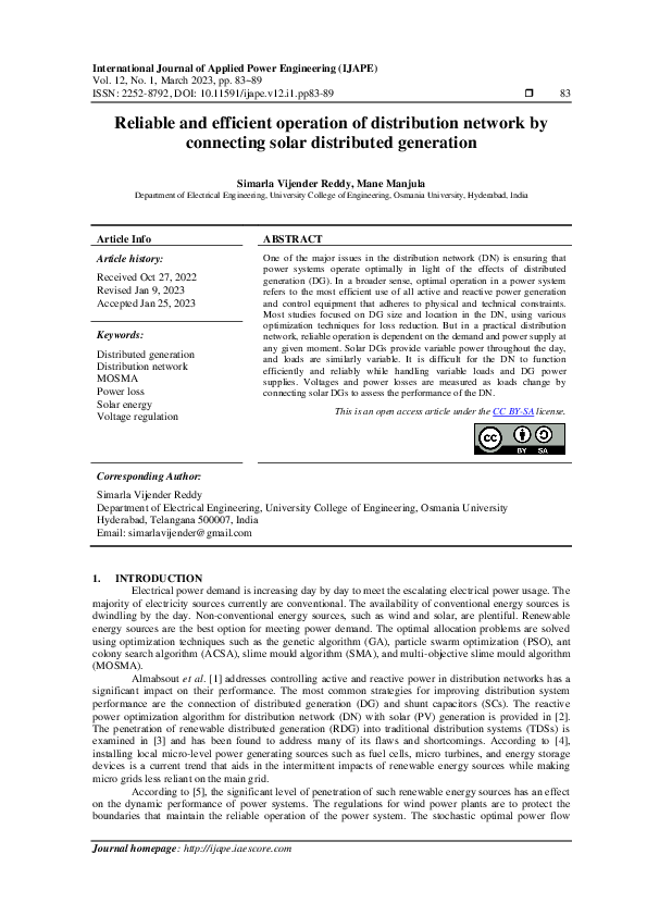 (PDF) Reliable and efficient operation of distribution network by ...