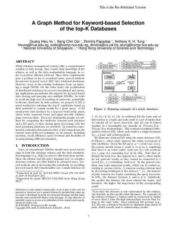(PDF) A graph method for keyword-based selection of the top-K databases