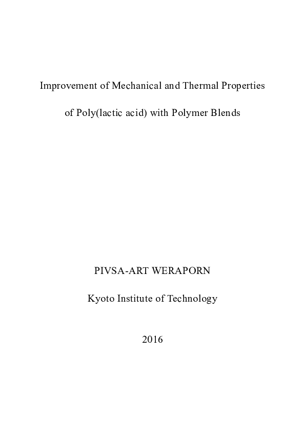 (PDF) Improvement of Mechanical and Thermal Properties of Poly(lactic ...