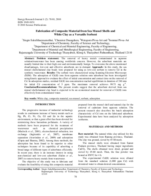 (PDF) Fabrication of Composite Material from Sea Mussel Shells and ...