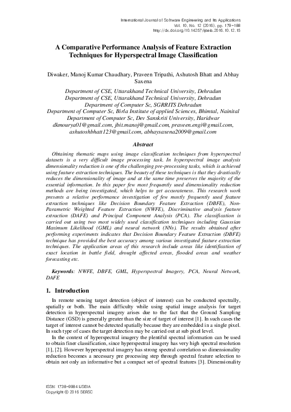 (PDF) A Comparative Performance Analysis of Feature Extraction ...