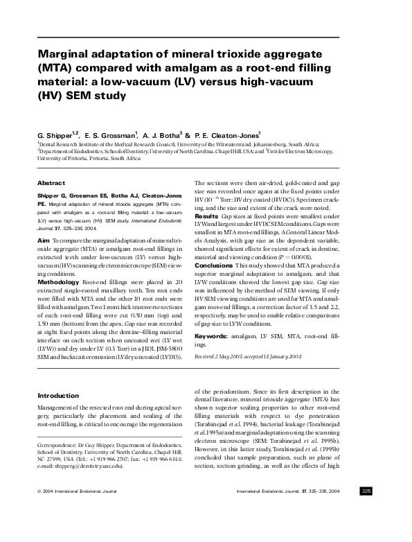 (PDF) Marginal adaptation of mineral trioxide aggregate (MTA) compared ...