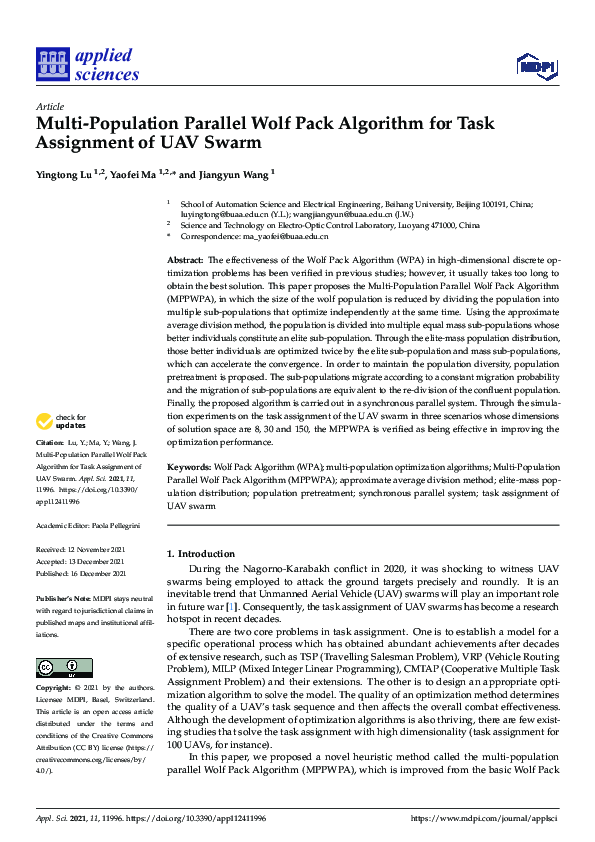 (PDF) Multi-Population Parallel Wolf Pack Algorithm for Task Assignment ...