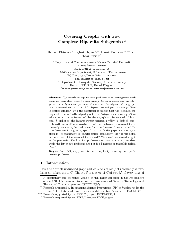 (PDF) Covering graphs with few complete bipartite subgraphs