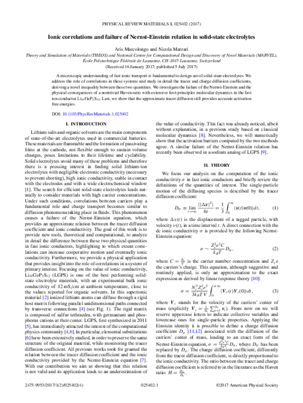 (PDF) Ionic correlations and failure of Nernst-Einstein relation in ...