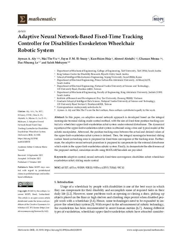 (PDF) Adaptive Neural Network-Based Fixed-Time Tracking Controller for ...