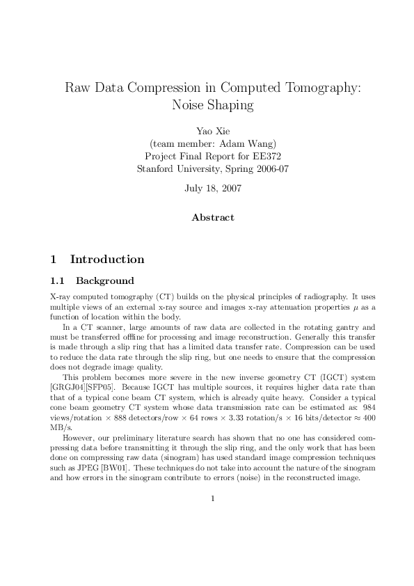 (PDF) Lossy raw data compression in computed tomography with noise ...