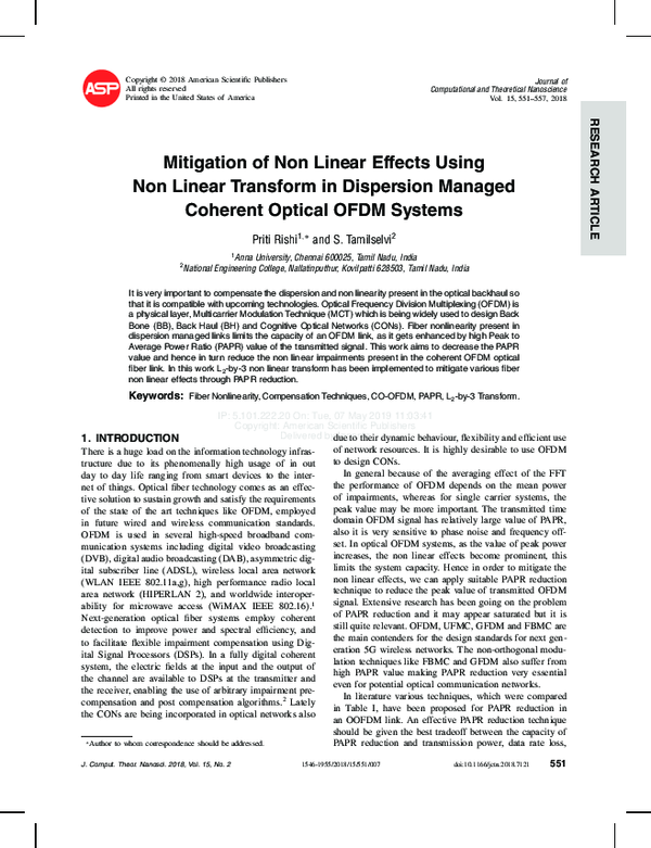 (PDF) Mitigation of Non Linear Effects Using Non Linear Transform in ...