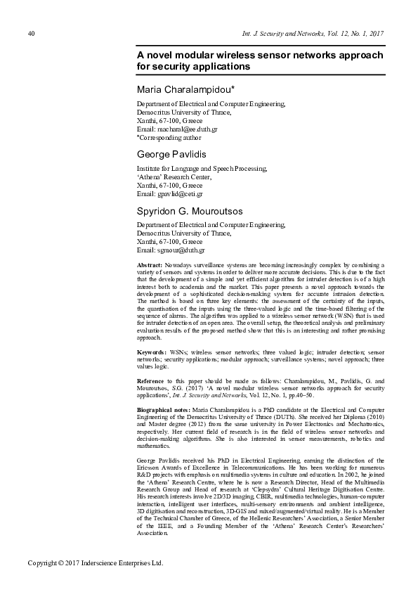 (PDF) A novel modular wireless sensor networks approach for security ...