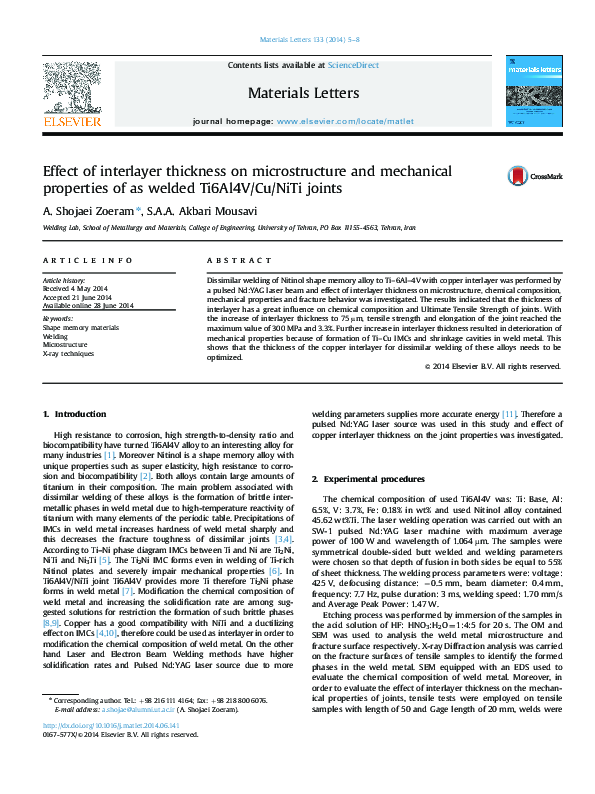 (PDF) Effect of interlayer thickness on microstructure and mechanical ...