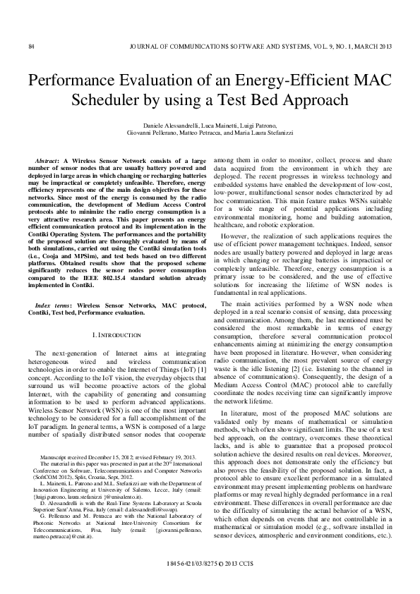 (PDF) Performance Evaluation of an Energy-Efficient MAC Scheduler by ...