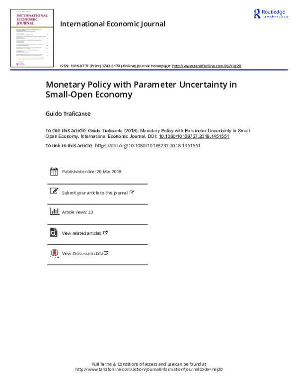 (PDF) Monetary Policy with Parameter Uncertainty in Small-Open Economy