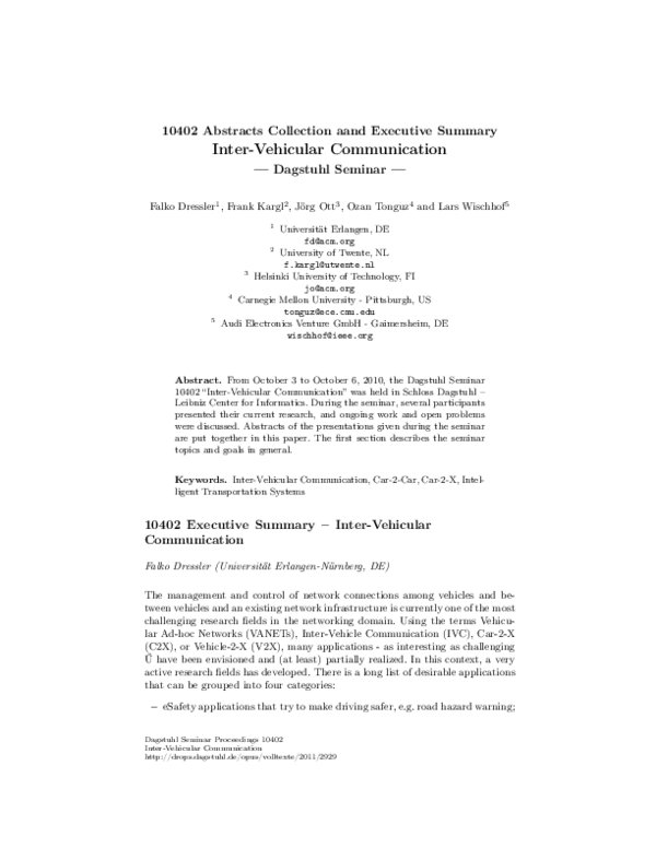 (PDF) 10402 Abstracts Collection and Executive Summary – Inter ...