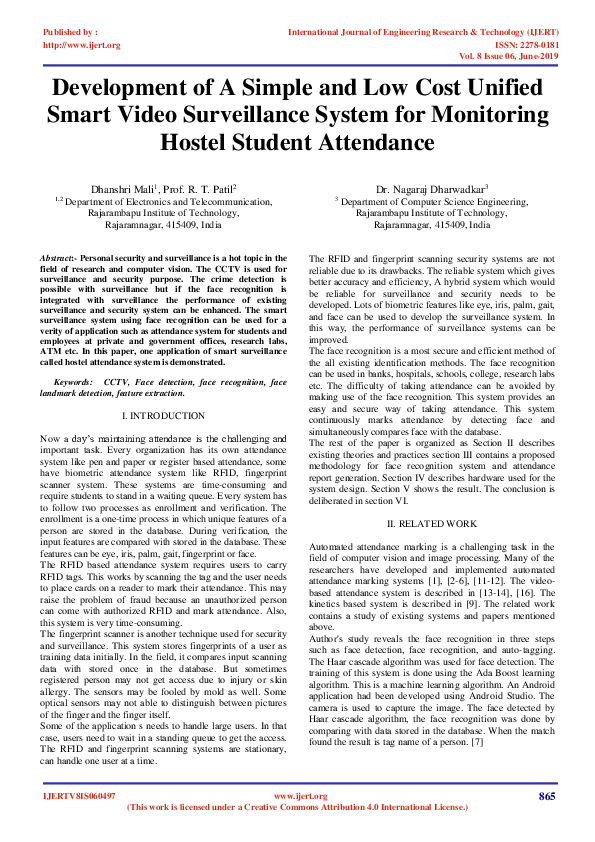(PDF) Development of A Simple and Low Cost Unified Smart Video ...