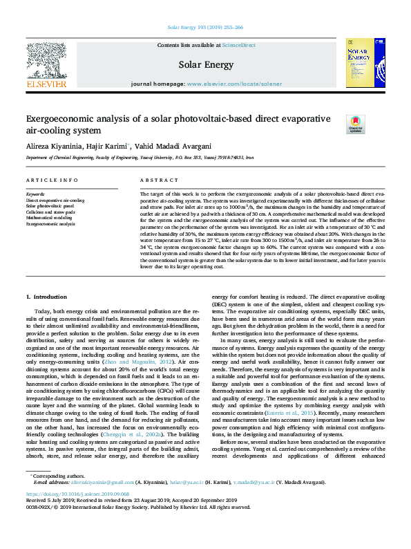(PDF) Exergoeconomic analysis of a solar photovoltaic-based direct ...